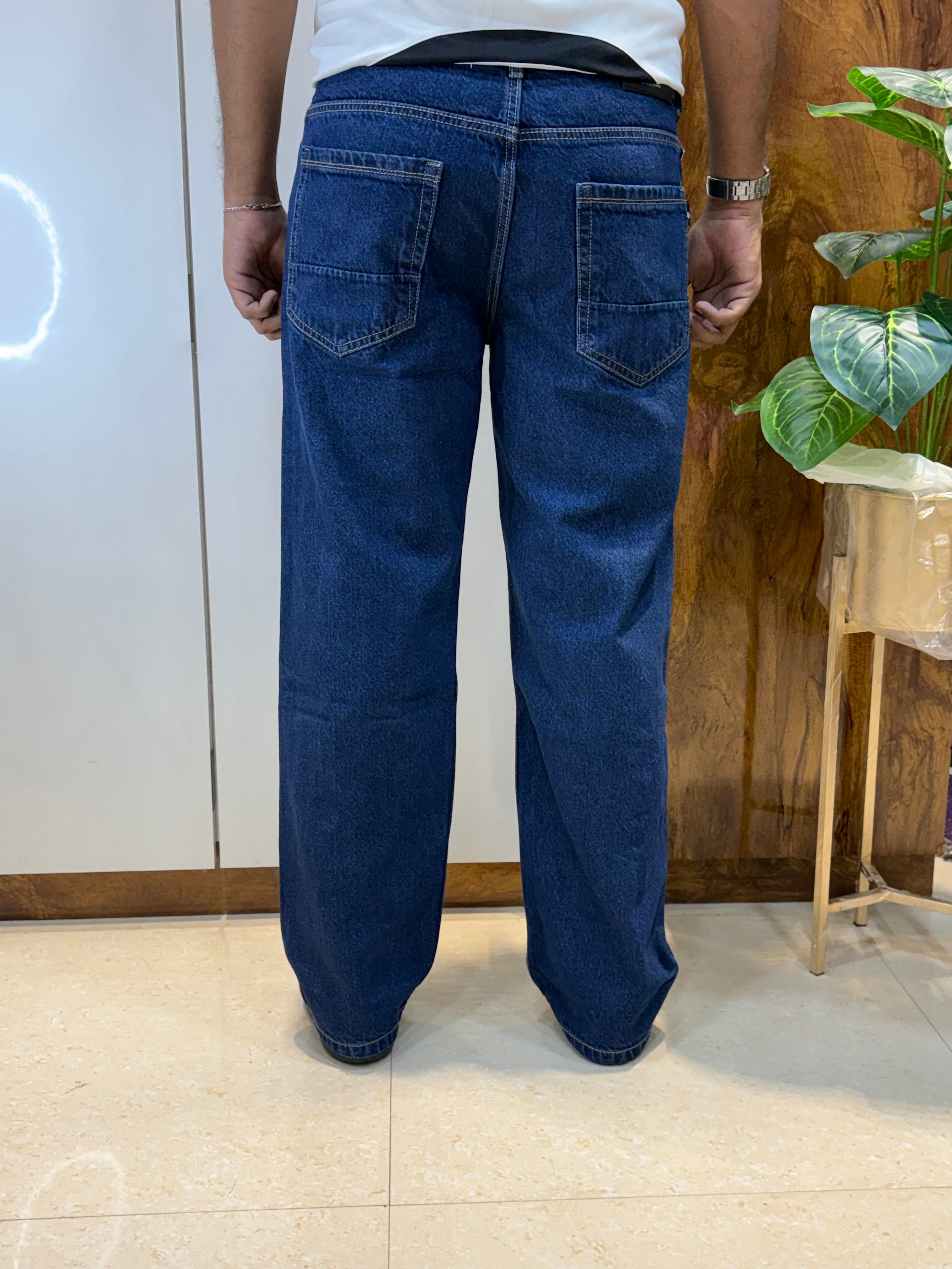 Classic Dark Blue Straight-Fit Jeans