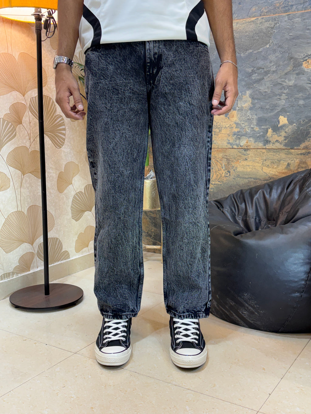 CHARCOAL - WIDELEG DENIM