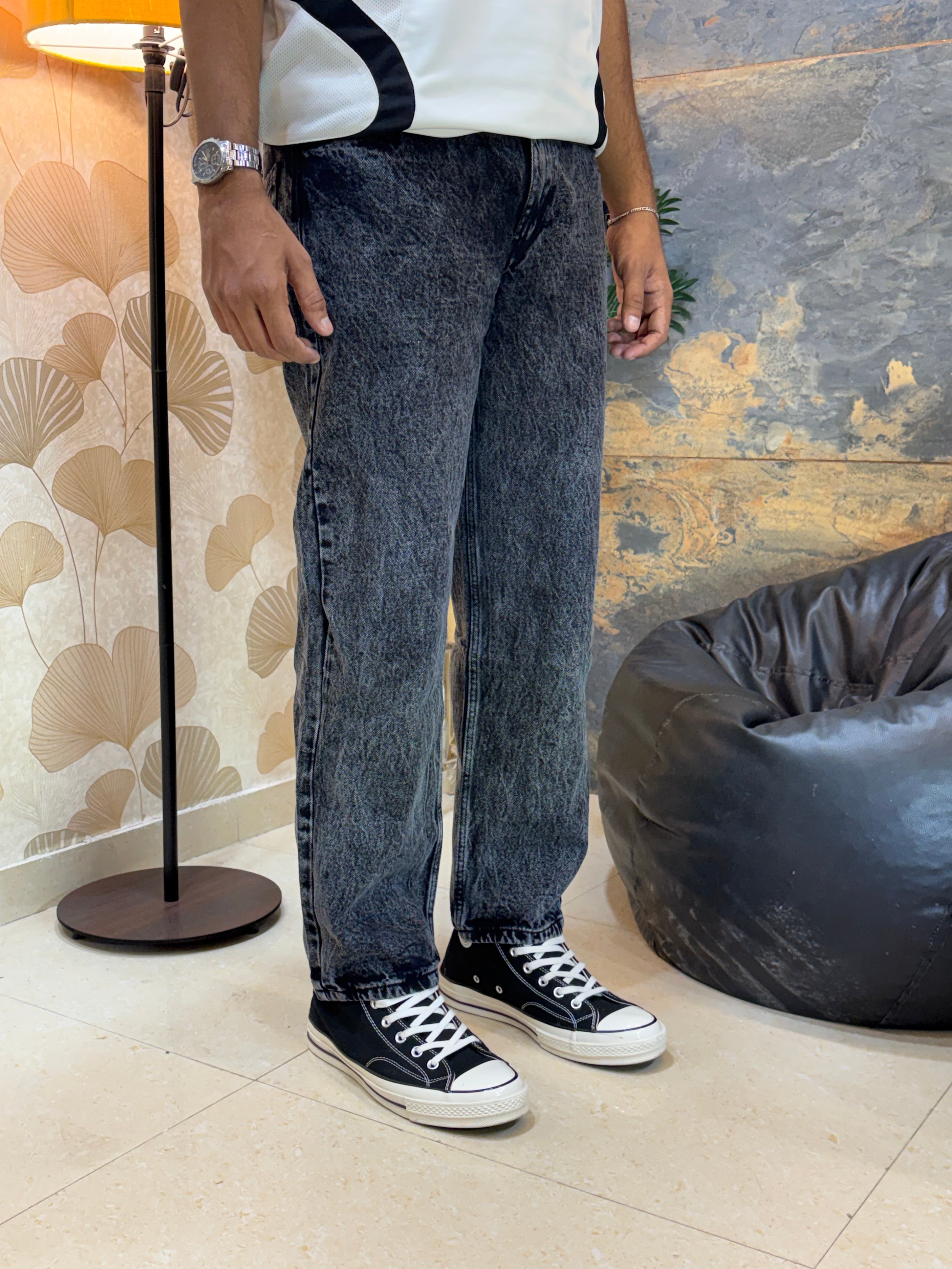 CHARCOAL - WIDELEG DENIM