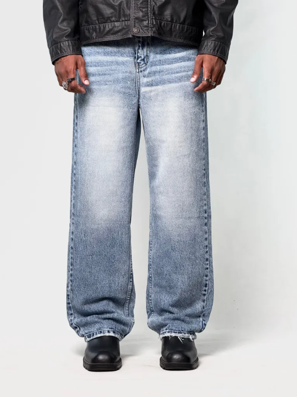 STRAIGHT DENIM (GRINDED BLUE)