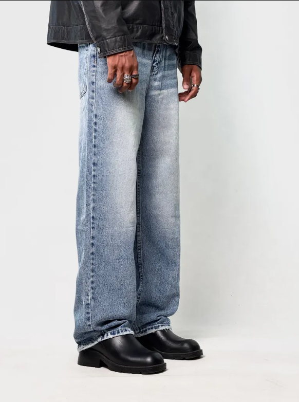 STRAIGHT DENIM (GRINDED BLUE)