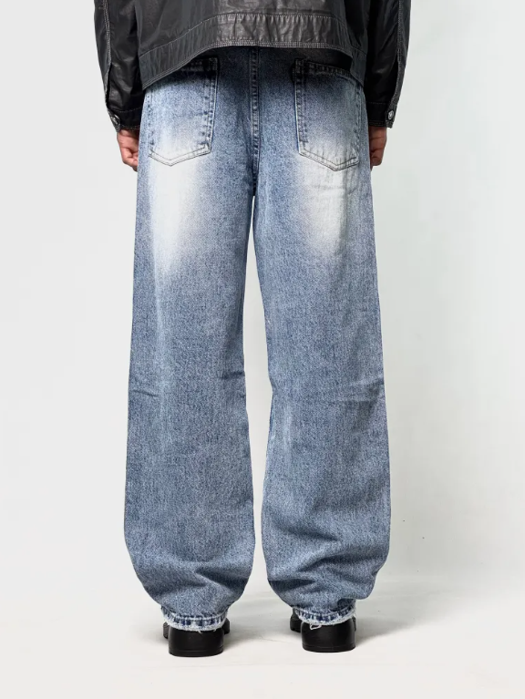 STRAIGHT DENIM (GRINDED BLUE)