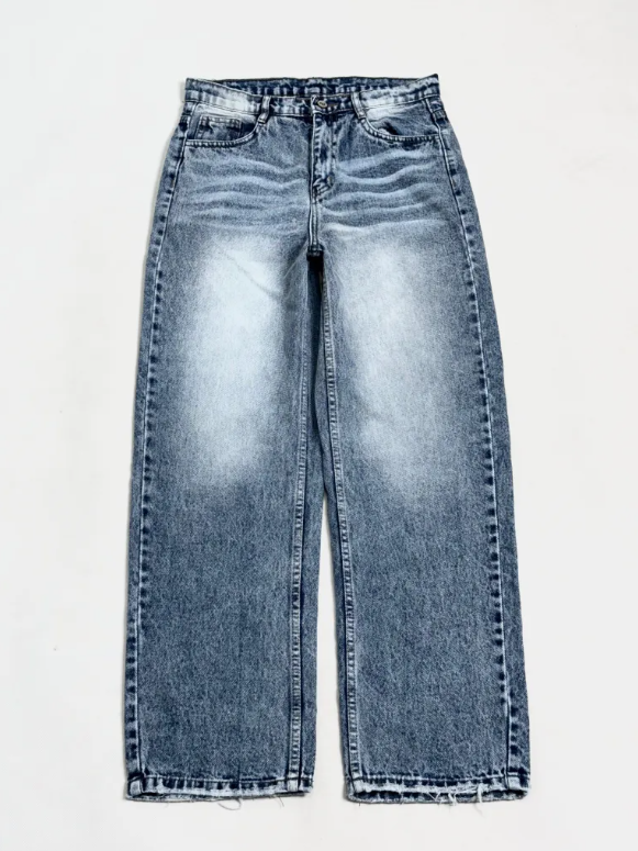 STRAIGHT DENIM (GRINDED BLUE)